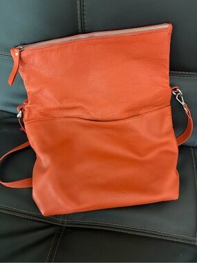 Pulicati Fold-Top Crossbody Bag in Orange